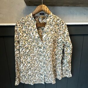 Merona Multicolor Cotton Floral Button Down Business Casual Top size XXL